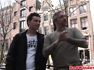Real amsterdam hooker pussylicked and pounded