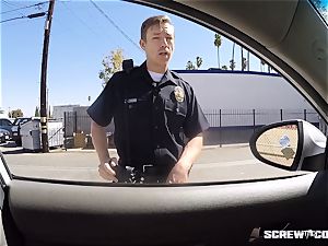 CAUGHT! black woman gets squirted sucking off a cop